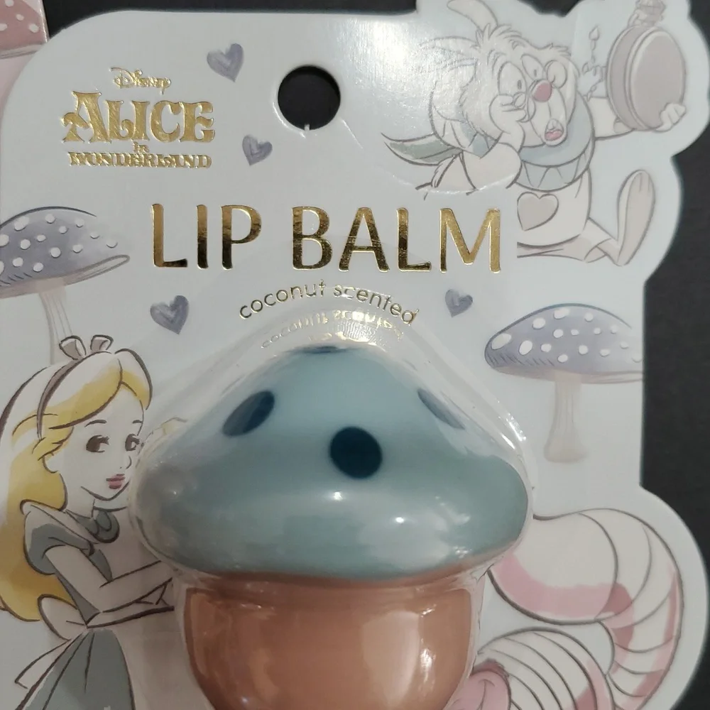 Disney's Alice in Wonderland raspberry vanilla and coconut scented lip balms new